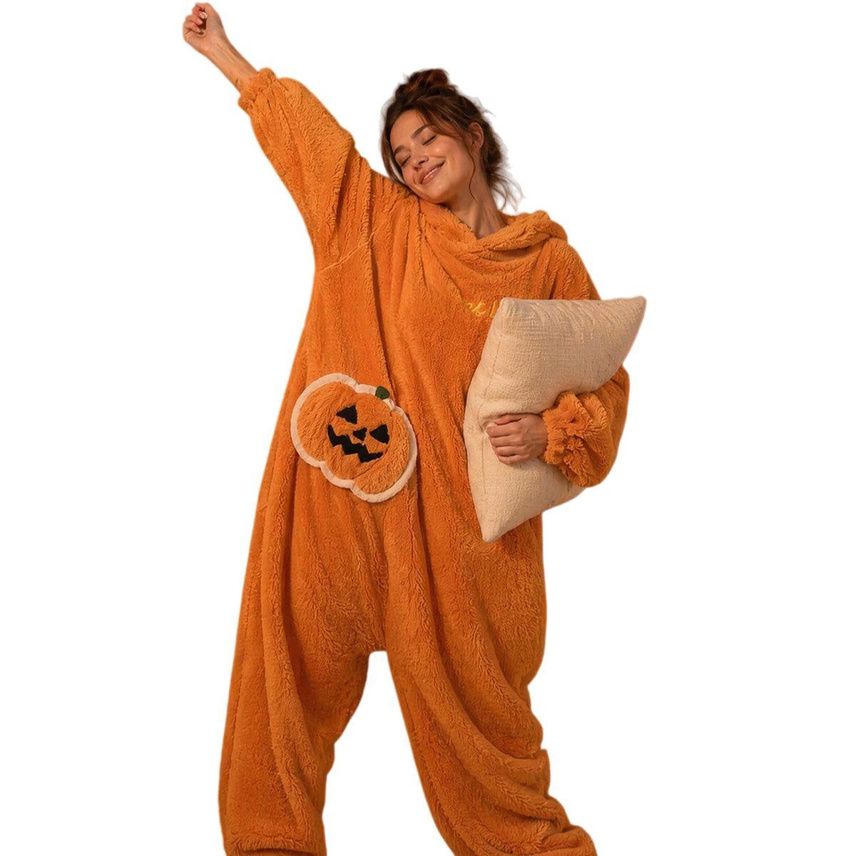 PumpkinCuddle™ Onesie 🎃🧡 — Cozy Halloween Comfort