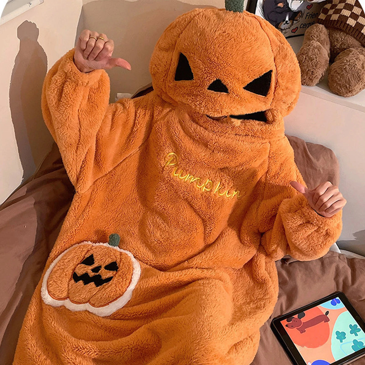 PumpkinCuddle™ Onesie 🎃🧡 — Cozy Halloween Comfort