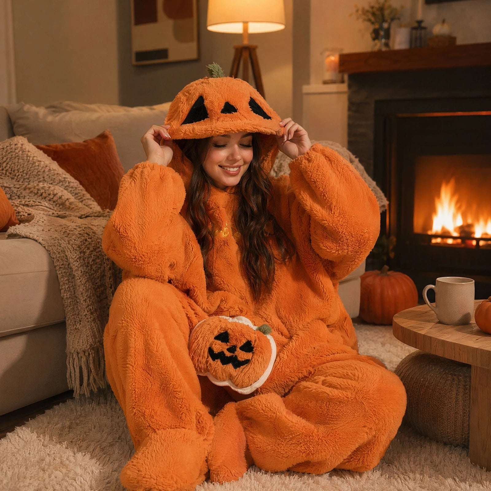 PumpkinCuddle™ Onesie 🎃🧡 — Cozy Halloween Comfort