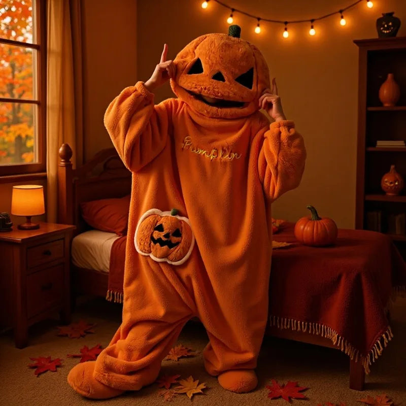 PumpkinCuddle™ Onesie 🎃🧡 — Cozy Halloween Comfort